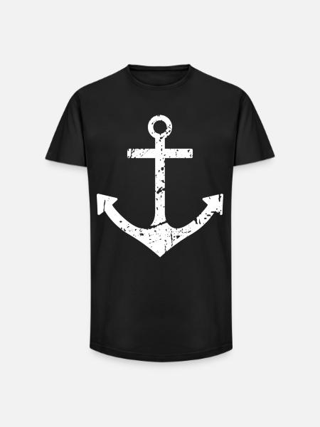 anchor - Long Fit Men's T-Shirt - black
