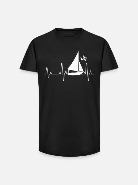 Segeln - Long Fit Männer T-Shirt - Schwarz