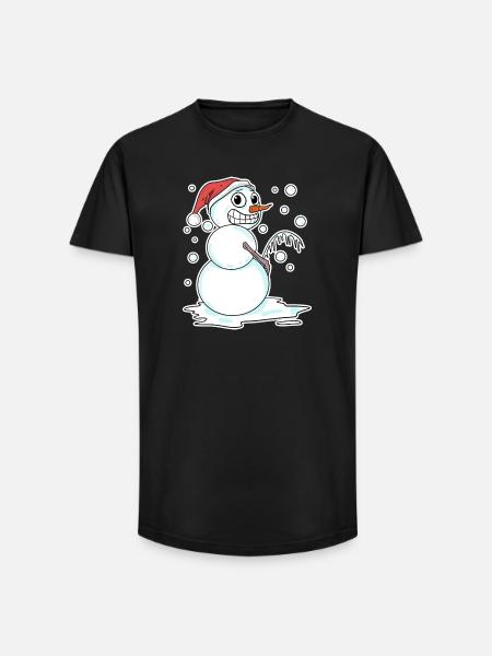 Snowman funny - Long Fit Men's T-Shirt - black