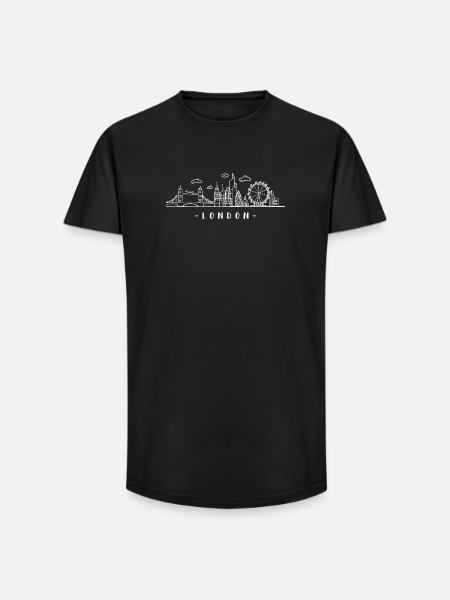London Capital England Skyline Tower-Bridge - T-shirt coupe longue homme - noir