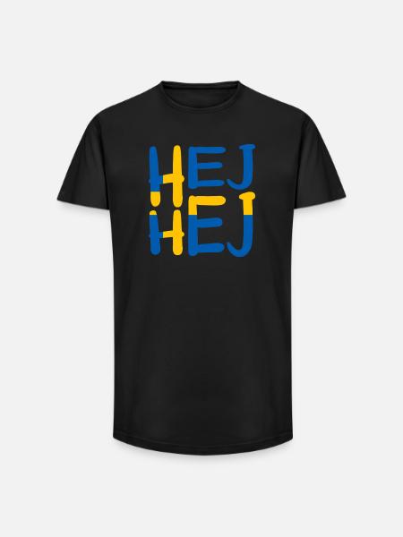 HEJ HEJ SWEDEN - Long Fit Men's T-Shirt - black
