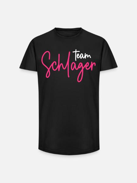 Team Schlager - Long Fit Männer T-Shirt - Schwarz