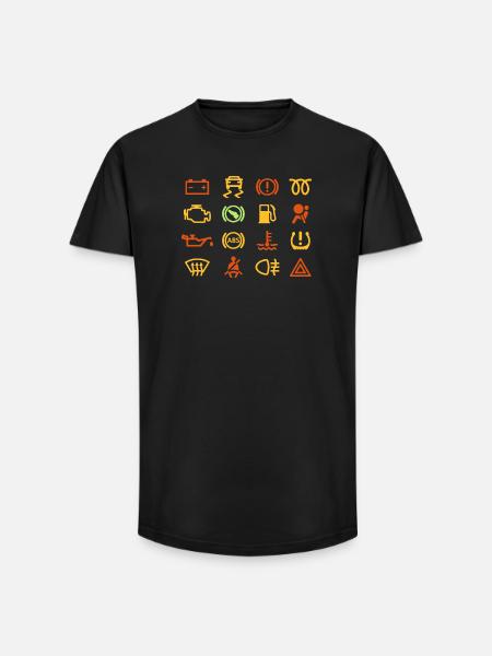 Car indicator lights - Long Fit Men's T-Shirt - black