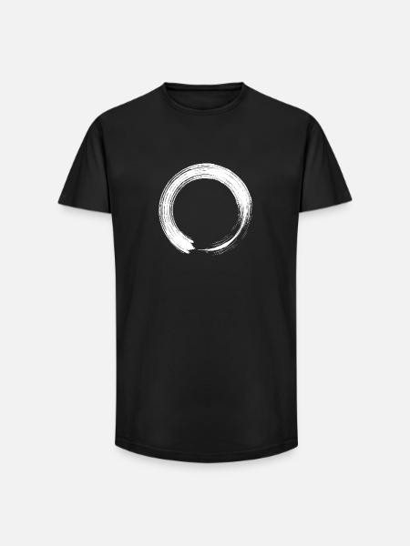 Circle design icon brush white - Long Fit Men's T-Shirt - black