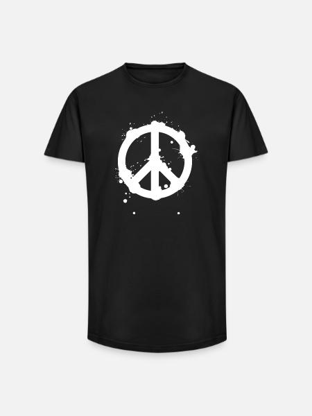 Peace Splash Guerrilla Print Style - Long Fit Men's T-Shirt - black