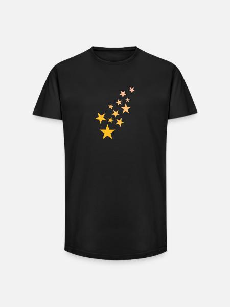 Star asterisk pattern starry sky - Long Fit Men's T-Shirt - black