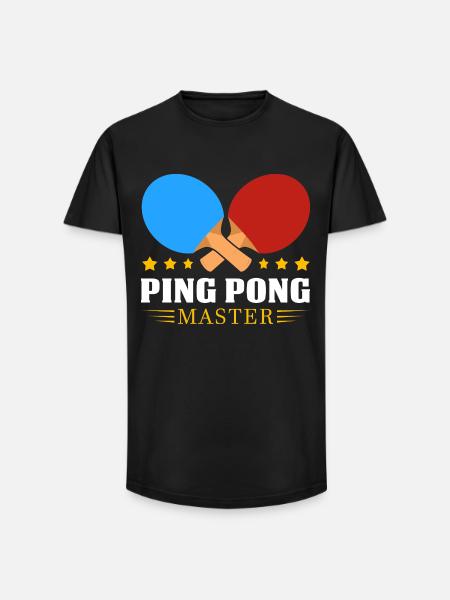 Ping-pong - T-shirt coupe longue homme - noir