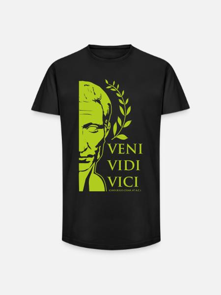 César vert - T-shirt coupe longue homme - noir