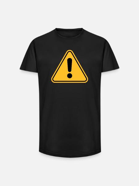 Warning sign / Exclamation point - Long Fit Men's T-Shirt - black