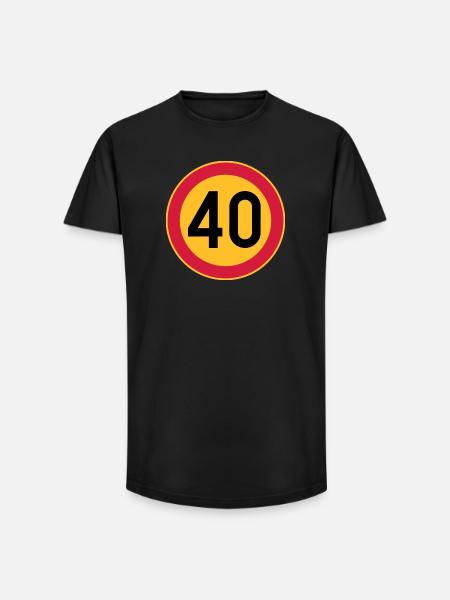 40 Limit / Tempolimit - Long Fit Männer T-Shirt - Schwarz