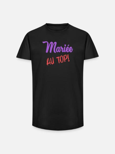 MARIEE - T-shirt coupe longue homme - noir