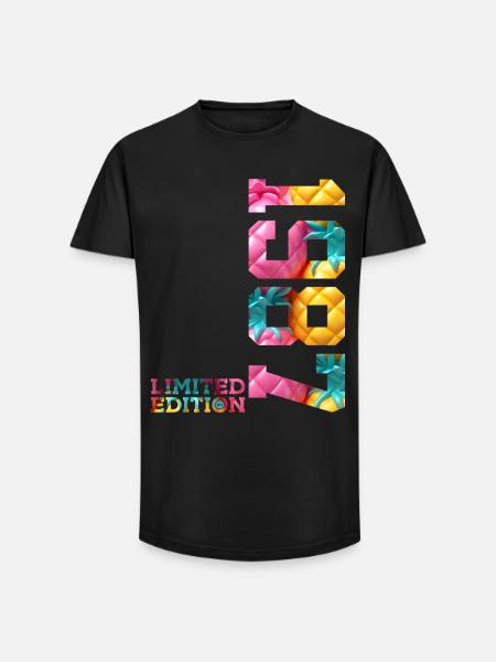 39TH BIRTHDAY LIMITED EDITION 1987 - Long Fit Men's T-Shirt - black