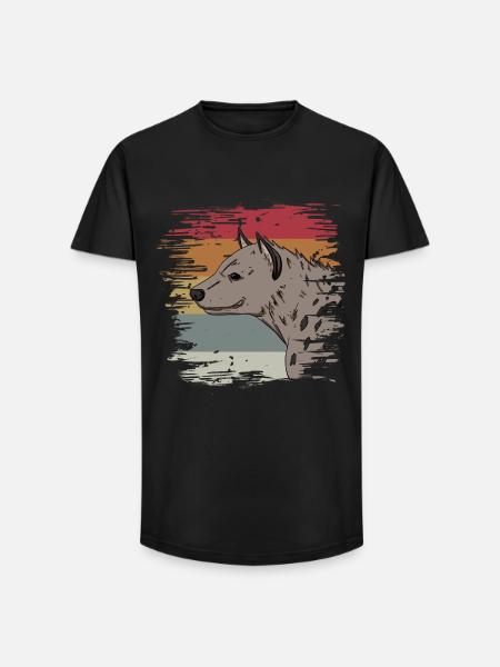 Hyäne - Long Fit Männer T-Shirt - Schwarz