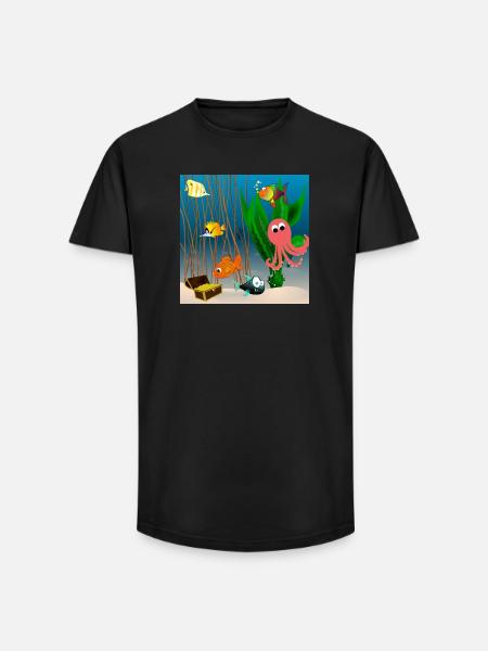 Marine life - Long Fit Men's T-Shirt - black