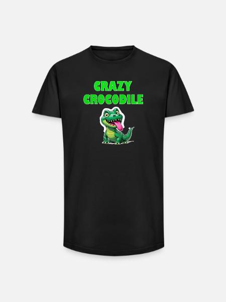 Crazy Crocodile - Long Fit Men's T-Shirt - black