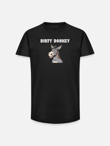 DIRTY DONKEY - Long Fit Men's T-Shirt - black