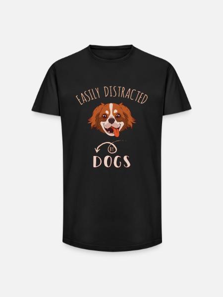 Easily Distracted By Dogs - Long Fit Men's T-Shirt - black