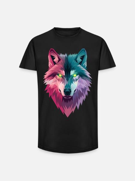 Loup - T-shirt coupe longue homme - noir