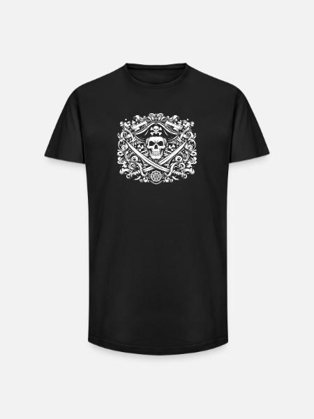 Pirate logo - Long Fit Men's T-Shirt - black