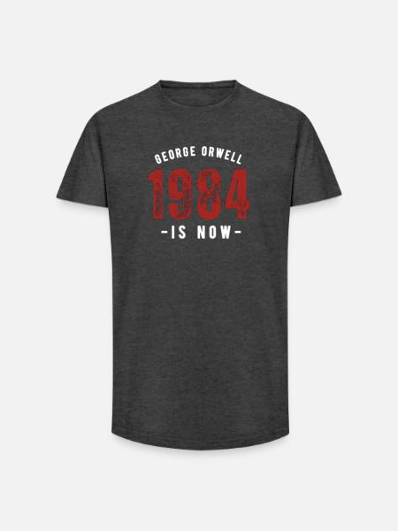 GEORGE ORWELL 1984 - Long Fit Men's T-Shirt - charcoal grey