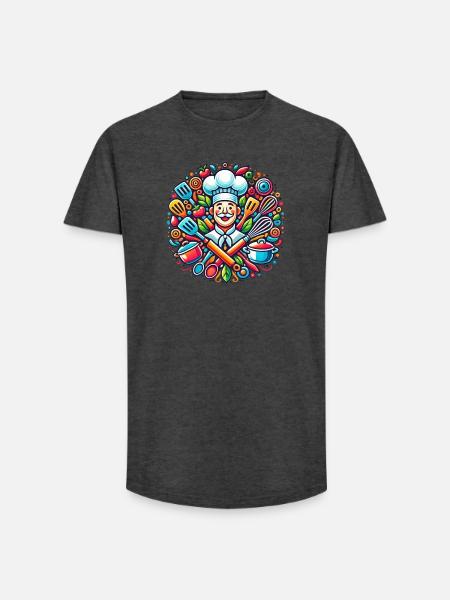 Chef Logo - T-shirt coupe longue homme - charbon