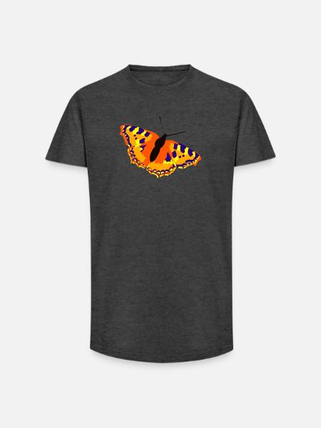 butterfly - Long Fit Men's T-Shirt - charcoal grey