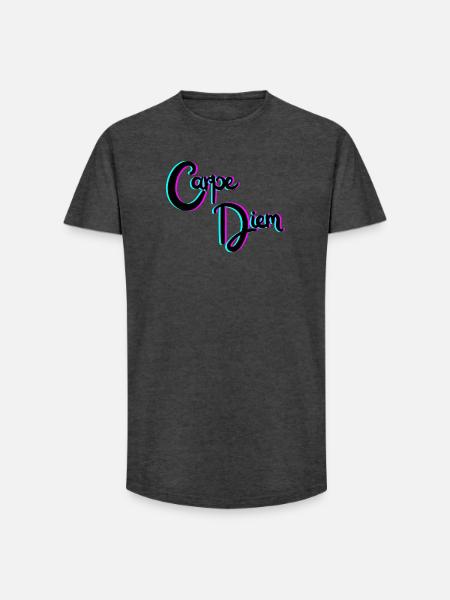 Carpe Diem - Long Fit Men's T-Shirt - charcoal grey