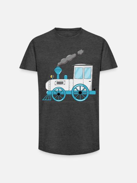 Kinderzug Eisenbahn weiß - Long Fit Männer T-Shirt - Anthrazit