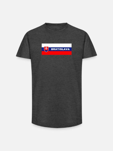 Bratislava City in Slovakian Flag - Long Fit Men's T-Shirt - charcoal grey