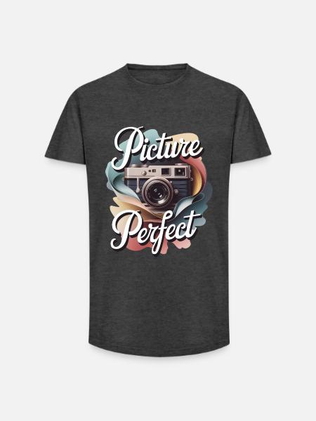 Picture Perfect - Long Fit Men's T-Shirt - charcoal grey
