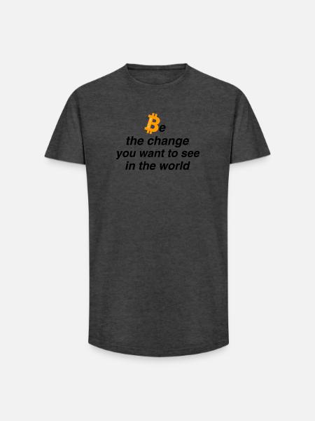 Be the change - Long Fit Männer T-Shirt - Anthrazit