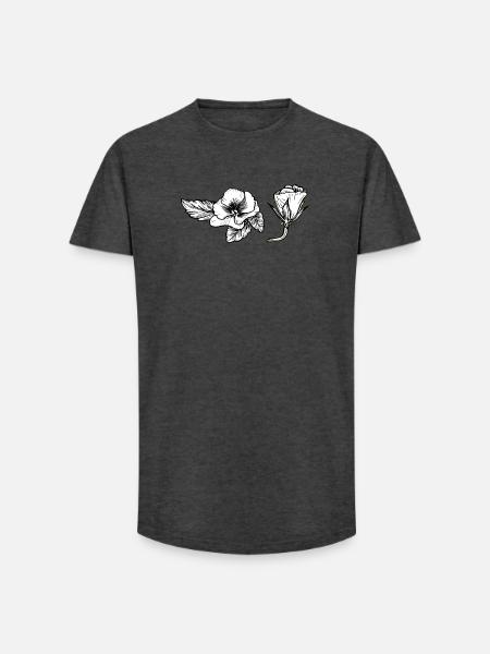 Pensée - T-shirt coupe longue homme - charbon