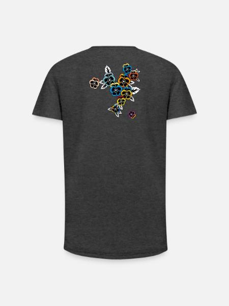 Pansy Spring - Long Fit Men's T-Shirt - charcoal grey
