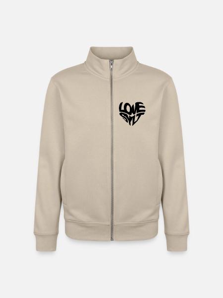 LOVE SYLT HERZ - Unisex Organic Zip Sweatshirt von Stanley/Stella - Cremebeige