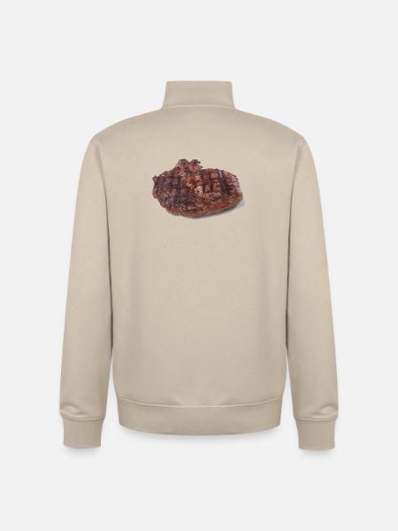 Steak - Sweat zippé unisexe en coton bio Stanley/Stella - beige crème
