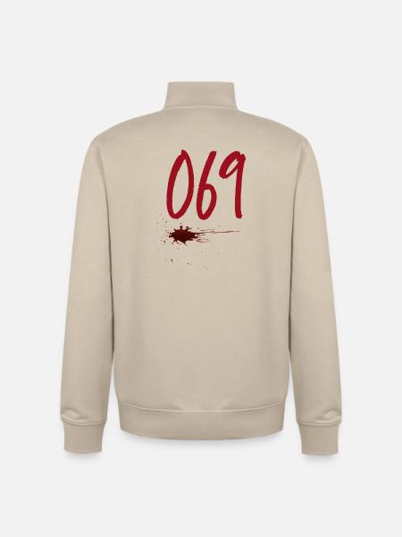 Postal Code Frankfurt 069 - Unisex Organic Zip Sweatshirt by Stanley/Stella - desert dust