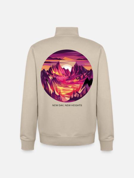 New Day, New Heights - Unisex Organic Zip Sweatshirt by Stanley/Stella - desert dust