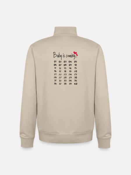 Sjov graviditet gravid gave forældre - Stanley/Stella unisex sweatshirt med lynlås i økologisk - cremebeige