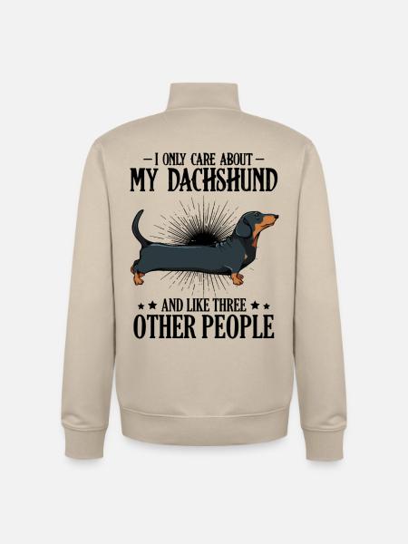 dachshund - Unisex Organic Zip Sweatshirt by Stanley/Stella - desert dust