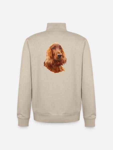 Irish Setter Red - Unisex Organic Zip Sweatshirt von Stanley/Stella - Cremebeige