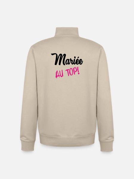 MARRIAGE - Unisex Organic Zip Sweatshirt by Stanley/Stella - desert dust
