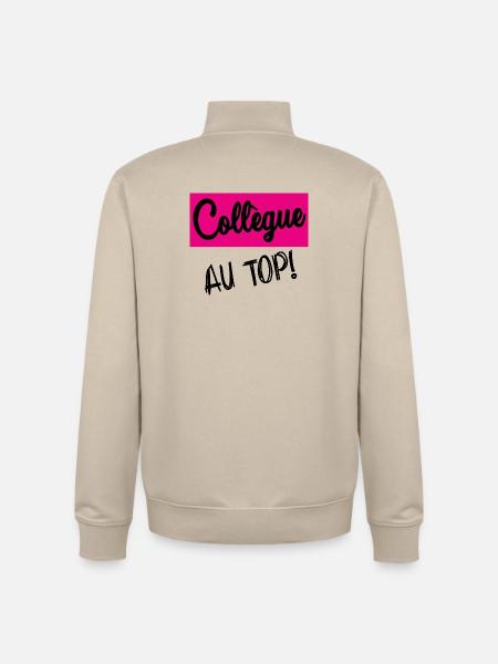COLLEGUE - Sweat zippé unisexe en coton bio Stanley/Stella - beige crème