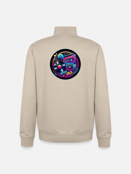 Retro 90s Logo - Unisex Organic Zip Sweatshirt by Stanley/Stella - desert dust