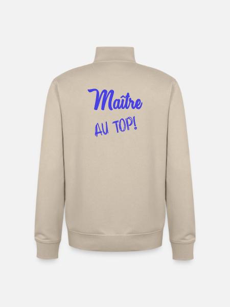 MASTER. MASTER. HUMOR - Unisex Organic Zip Sweatshirt by Stanley/Stella - desert dust