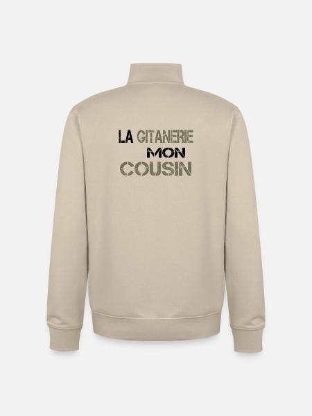La gitanerie mon cousin - Sweat zippé unisexe en coton bio Stanley/Stella - beige crème