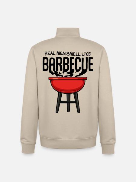 Red Kettle Grill Illustration - Sweat zippé unisexe en coton bio Stanley/Stella - beige crème