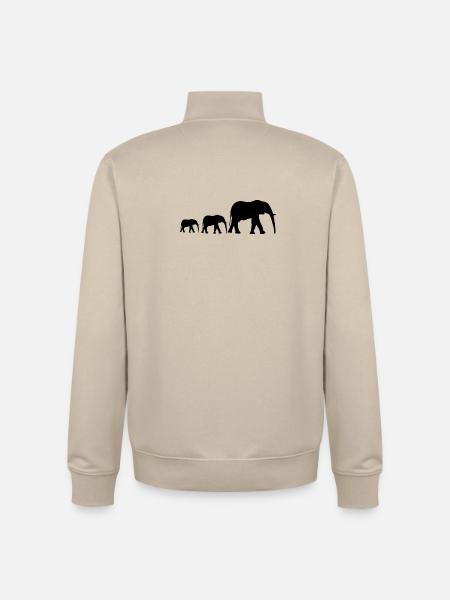 Elefantenfamilie - Unisex Organic Zip Sweatshirt von Stanley/Stella - Cremebeige