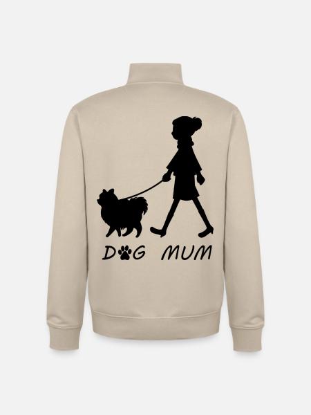 Dog Mum - Unisex Organic Zip Sweatshirt by Stanley/Stella - desert dust
