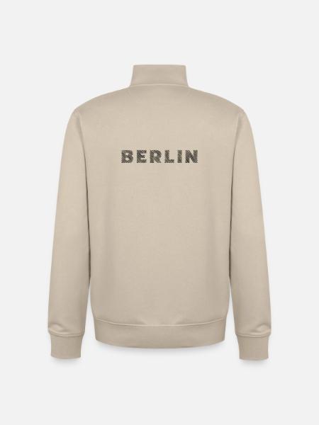 Berlin German Capital Hatching Letter - Unisex Organic Zip Sweatshirt by Stanley/Stella - desert dust
