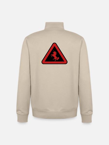 Achtung Einhorn, Gefahr - Unisex Organic Zip Sweatshirt von Stanley/Stella - Cremebeige